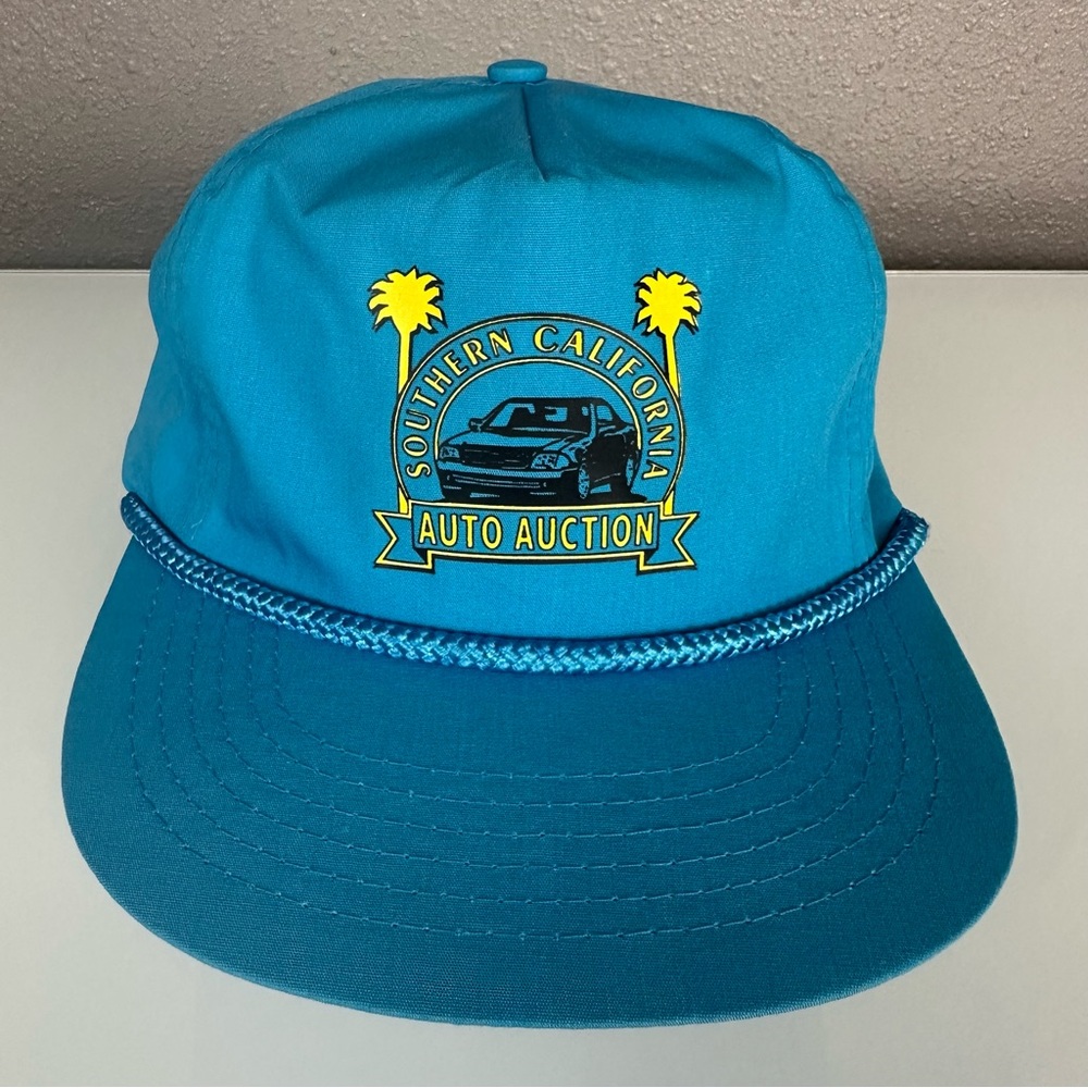 Vintage Southern California Auto Auction Snapback Hat Adjustable OSFA Blue Cap
